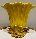 1950s McCoy USA Pottery Yellow Tulip Fan Vase