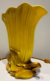1950s McCoy USA Pottery Yellow Tulip Fan Vase