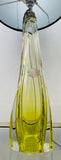 1950s Val St Lambert Lime Green Glass Table Lamp