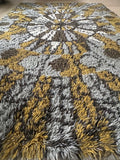 1960s Scandinavian Rya Shagpile Wool Rug