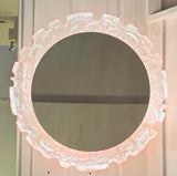 1960s German Erco Illuminated Red Lucite Wall Mirror