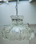 1960s Italian Murano 'Forked' Glass Mazzega Pendant Light