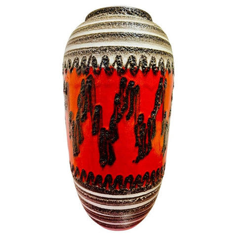 1960s W.German Fat Lava Scheurich Pottery Floor Vase