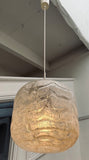 1970s Large Doria Leuchten Crackle Glass Hanging Light