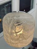 1970s Large Doria Leuchten Crackle Glass Hanging Light