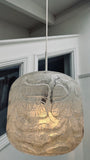 1970s Large Doria Leuchten Crackle Glass Hanging Light