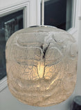 1970s Large Doria Leuchten Crackle Glass Hanging Light