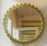 1970s Hillebrand Bronzed Acrylic Wall Mirror