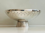1980s Silver Plated Decorative Hammered Serving Bowl