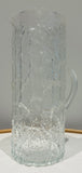 Large 1970s Scandinavian Textured "Ice" Glass Pitcher