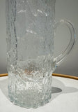 Large 1970s Scandinavian Textured "Ice" Glass Pitcher