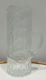 Large 1970s Scandinavian Textured "Ice" Glass Pitcher
