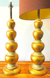 Pair of 1950s Frederick Cooper Gold Leaf Table Lamps