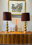 Pair of 1950s Frederick Cooper Gold Leaf Table Lamps