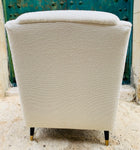 Pair of 1950s French Cream Boucle Lounge Chairs