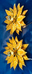 Pair of 1980s Hans Kögl Gold Gilded Floral Wall Lights