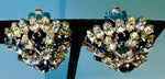 Pair of Early 1960s Dior Blue & Clear Crystal Earrings