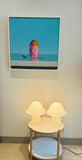 Pair of Large 1970s Putzler Striped Glass Mushroom Table Lamps