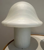 Pair of Large 1970s Putzler Striped Glass Mushroom Table Lamps