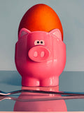 Pink Pig Egg Cup Still Life by Christopher Green