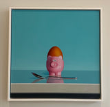 Pink Pig Egg Cup Still Life by Christopher Green