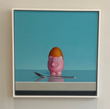 Pink Pig Egg Cup Still Life by Christopher Green