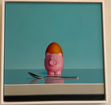 Pink Pig Egg Cup Still Life by Christopher Green