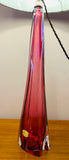 Tall 1950s Val St Lambert Pink Glass Table Lamp