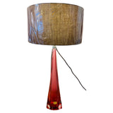 Tall 1950s Val St Lambert Pink Glass Table Lamp