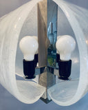 1960s Kaiser Murano Glass and Chrome Ceiling Light