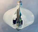 1960s Kaiser Murano Glass and Chrome Ceiling Light