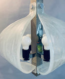 1960s Kaiser Murano Glass and Chrome Ceiling Light