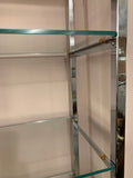 1970s Belgium Chrome & Clear Glass Shelving Unit