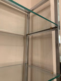 1970s Belgium Chrome & Clear Glass Shelving Unit