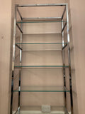1970s Belgium Chrome & Clear Glass Shelving Unit