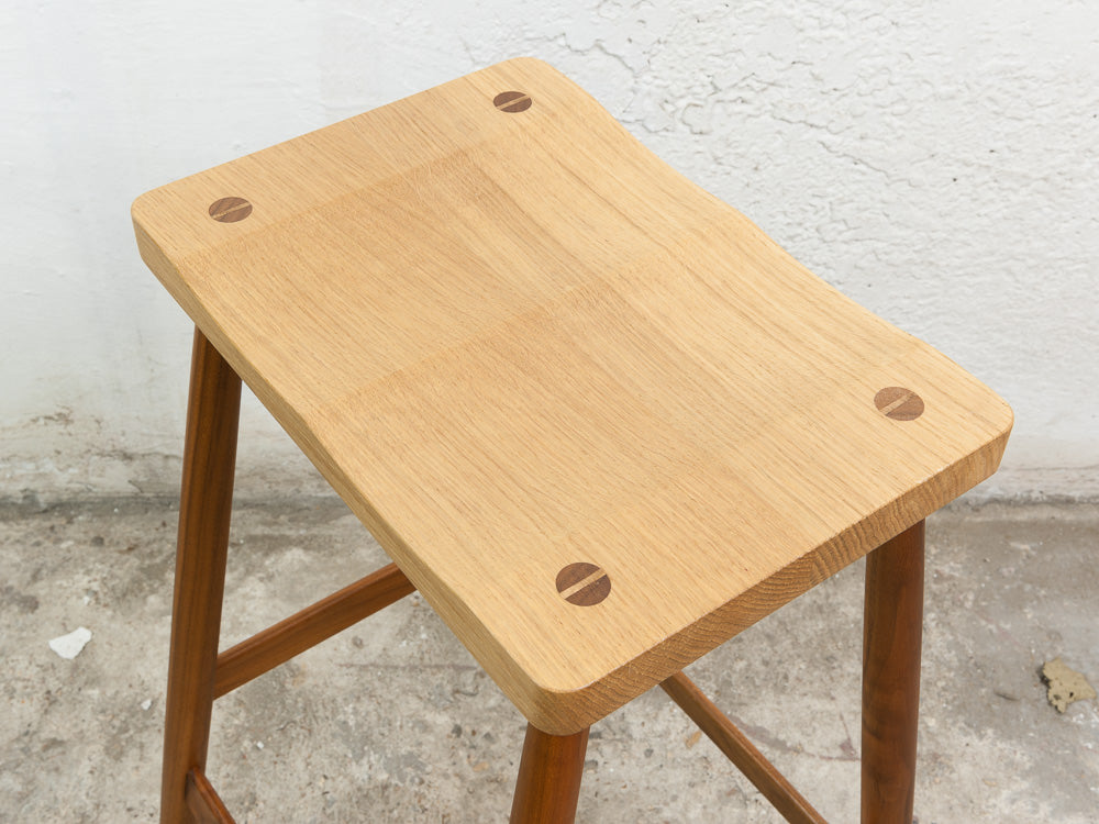 Pinch Imo Bar Stool Oak & Walnut designed by Russell Pinch retro