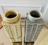 Pair of Sylvia Des Fours SAW Brutalist Stoneware Vases