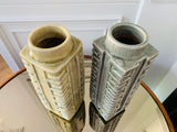Pair of Sylvia Des Fours SAW Brutalist Stoneware Vases