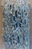 Pair of Small 1960s Kalmar Waved Glass Wall Lights