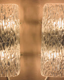 Pair of Small 1960s Kalmar Waved Glass Wall Lights