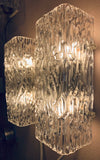 Pair of Small 1960s Kalmar Waved Glass Wall Lights