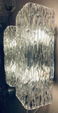 Pair of Small 1960s Kalmar Waved Glass Wall Lights