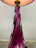 1950s Val St Lambert Purple Twisted Glass Lamp Base