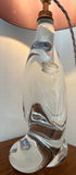 1950s Val St Lambert Swirled Clear Glass Lamp Base