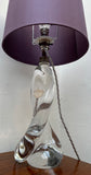 1950s Val St Lambert Swirled Clear Glass Lamp Base