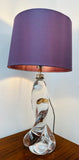 1950s Val St Lambert Swirled Clear Glass Lamp Base