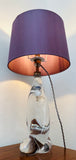 1950s Val St Lambert Swirled Clear Glass Lamp Base