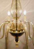 1950s Czech Crystal Glass 8 Arm Chandelier