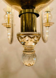 1950s Czech Crystal Glass 8 Arm Chandelier