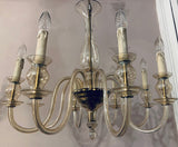1950s Czech Crystal Glass 8 Arm Chandelier